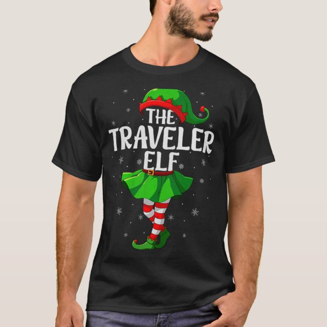 Traveler Elf Christmas Girls Women Elf Squad Xmas  T Shirt (Framsida)