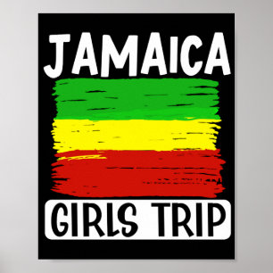 Traveler Flight Vacation Jamaica Girls Resa Flagga Poster