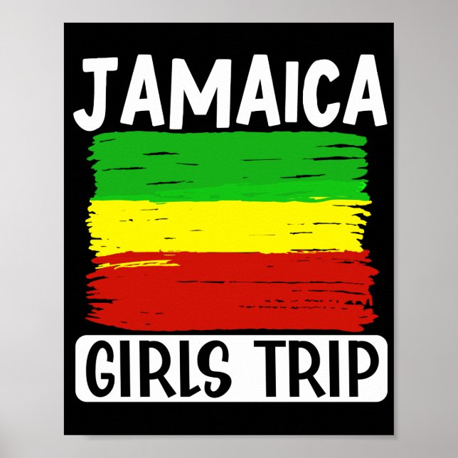 Traveler Flight Vacation Jamaica Girls Resa Flagga Poster (Framsidan)