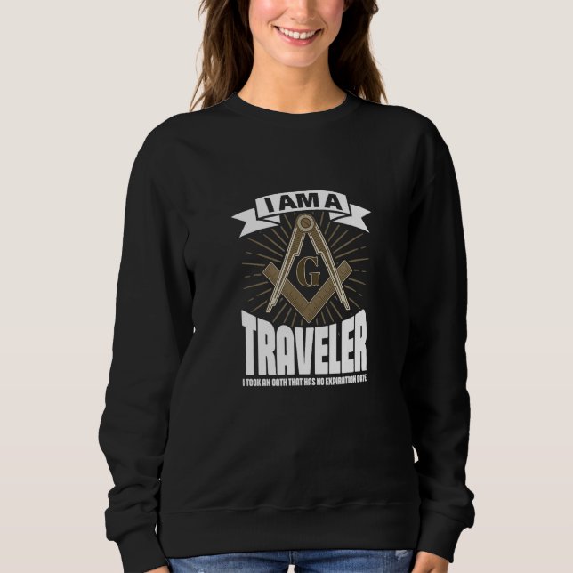 Traveler Freemason Square och Compass Freemasonry T Shirt (Framsida)