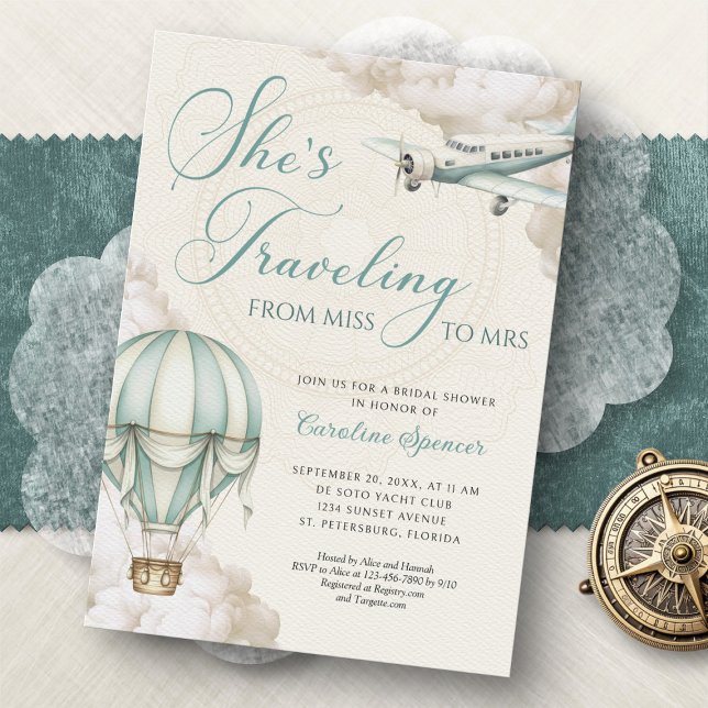 Traveling Adventure Bridal Shower Invitation Inbjudningar (Skapare uppladdad)