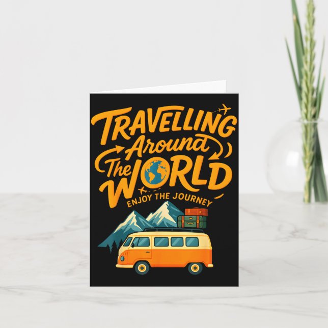 Traveling Around The World Van Life Adventure Desi Kort (Framsida)