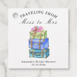 Traveling from Miss to Mrs Vintage Bridal Shower Gåvor Etiketter