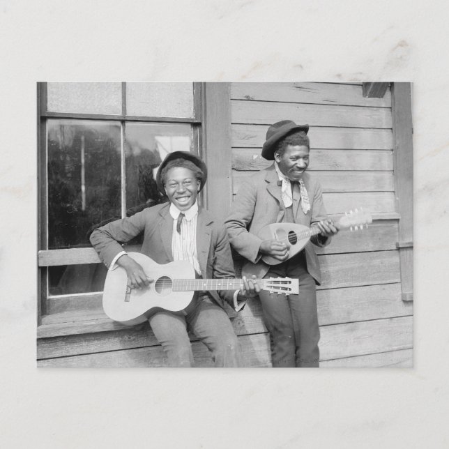 Traveling Musician, 1902 Vykort (Framsida)