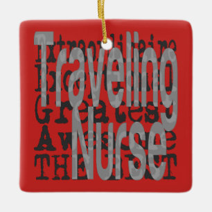 Travelingsjuksköterska Extraordinaire Julgransprydnad Keramik