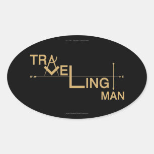 Travelman Oval Auto Sticker Ovalt Klistermärke