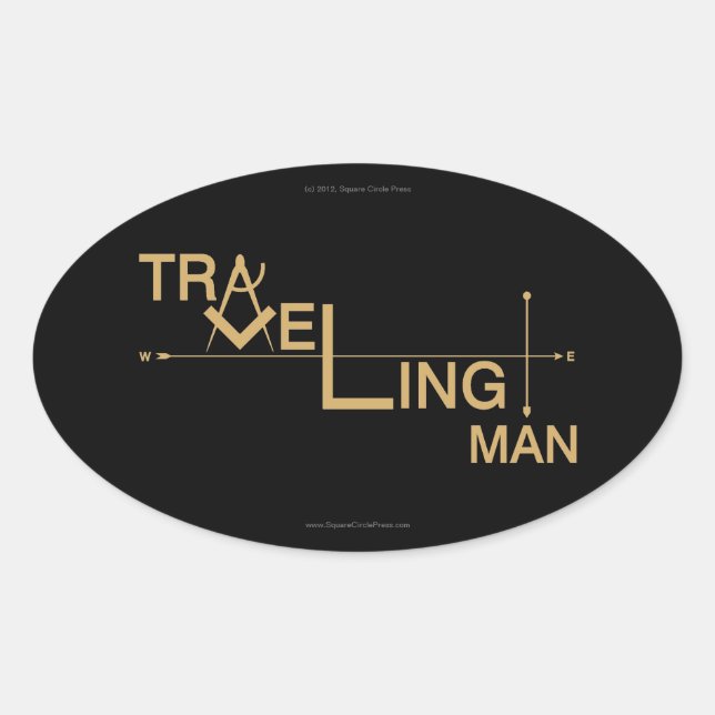 Travelman Oval Auto Sticker Ovalt Klistermärke (Framsida)