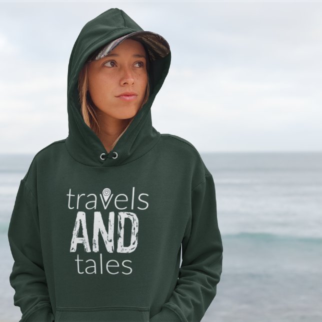 Travels and Tales [vit logotyp] Women's Hoodie T Shirt (Skapare uppladdad)