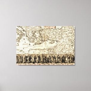 Travels of the Apostle PaulPanoramic Karta Canvastryck