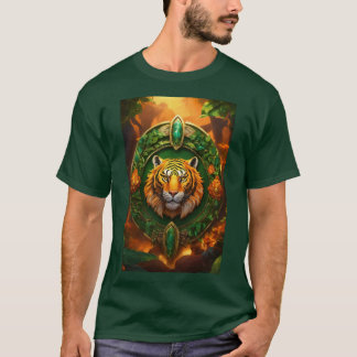 Travent Elegance Tiger Ansikte Skriv ut T-Shirt