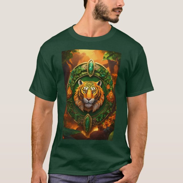Travent Elegance Tiger Ansikte Skriv ut T-Shirt (Framsida)