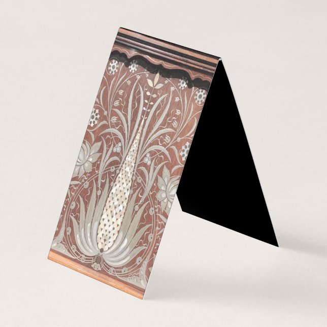 Träverk av art nouveau, vackert original, klockträ visitkort (Framsida)