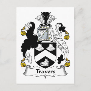 Travers Family Crest Vykort