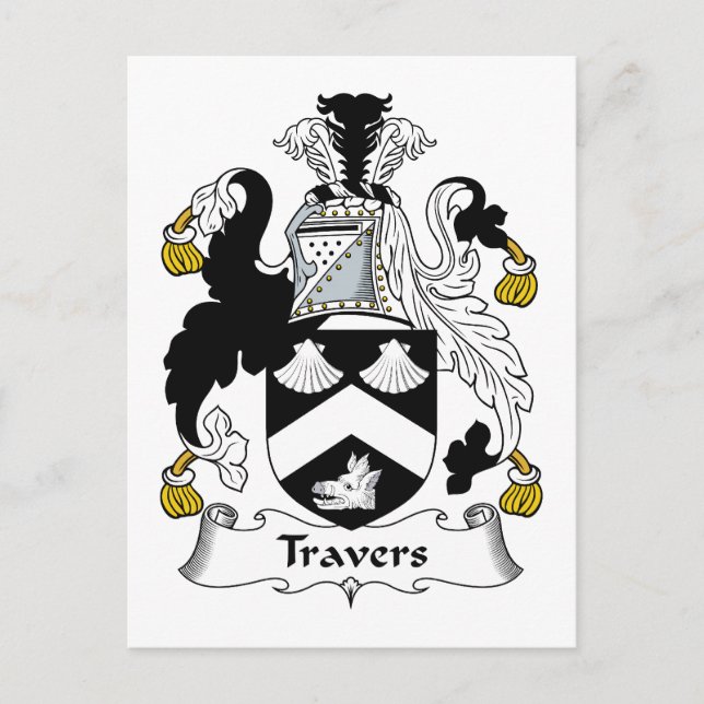 Travers Family Crest Vykort (Framsida)