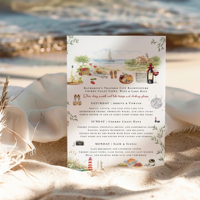 Traverse City Bachelorette Weekend Itinerary  Inbjudningar (Skapare uppladdad)