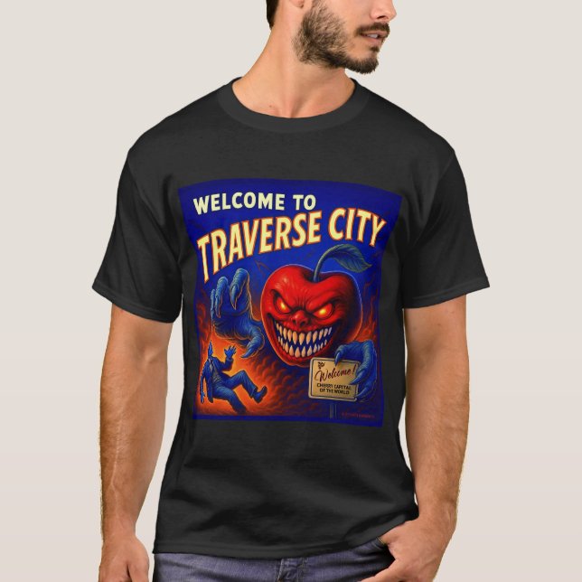 TRAVERSE CITY HALLOWEEN KÖRsbÄR. T Shirt (Framsida)