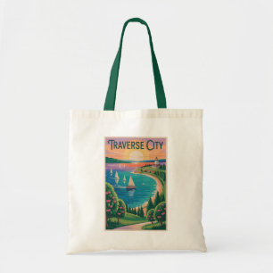 Traverse City Lake Michigan Illustration Resa Tygkasse
