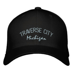 Traverse City Michigan Embroized Hat Broderad Keps