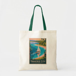 Traverse City Michigan Illustration Resa Konst Tygkasse
