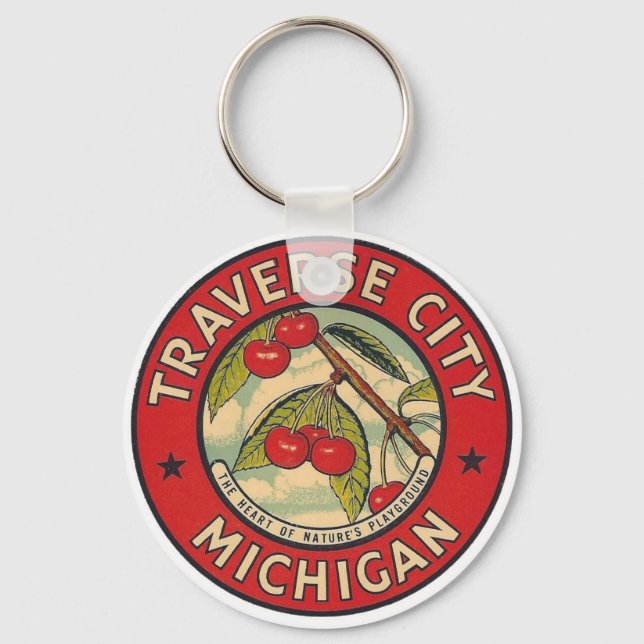 Traverse City, Michigan Nyckelring (Framsida)