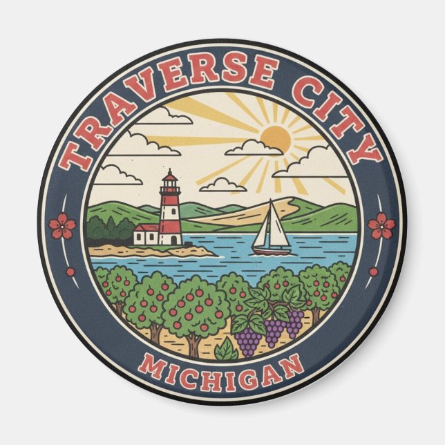 Traverse City Michigan Resor Magnet (Framsidan)