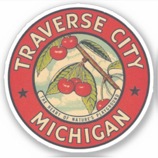 Traverse City, Michigan - Sticker Klistermärken