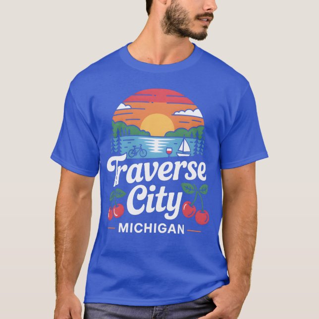traverse city michigan vän t shirt (Framsida)