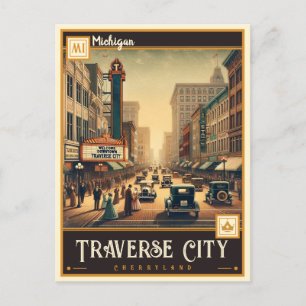Traverse City, Michigan   VINTAGE Vykort