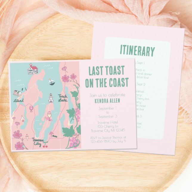 Traverse City Vin Theme Bachelorette Party Inbjudningar (Skapare uppladdad)