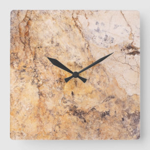Travertine Stone Mönster Acrylic Wall Clock Fyrkantig Klocka