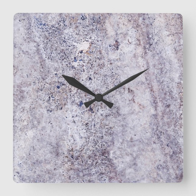 Travertine Stone Mönster Acrylic Wall Wall Clock Fyrkantig Klocka (Framsida)