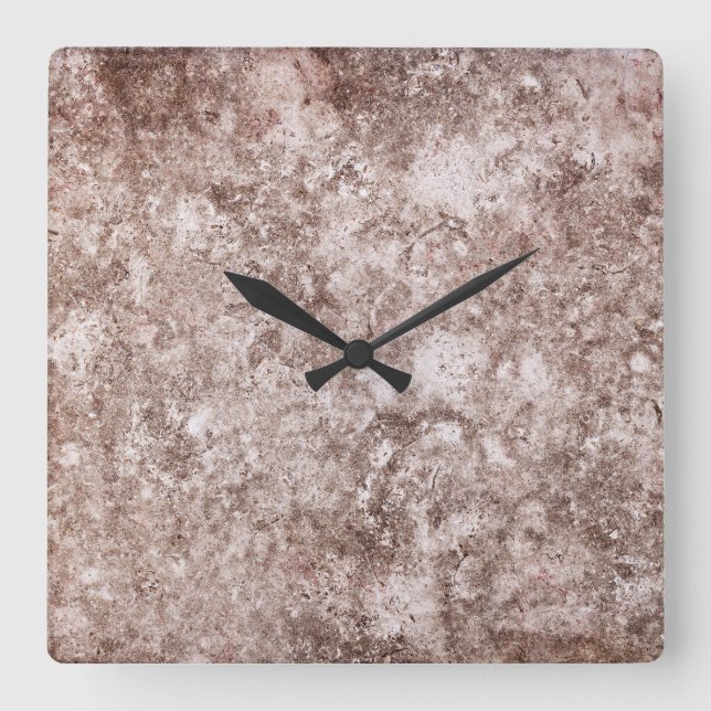 Travertine Stone Mönster Acrylic Wall Wall Clock Fyrkantig Klocka (Framsida)