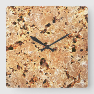 Travertine Stone-utseende Fyrkantig Klocka