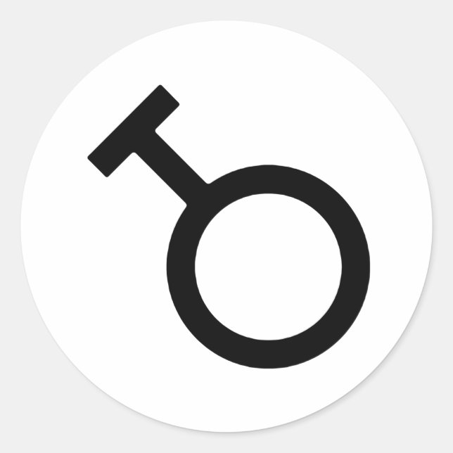 Travesti könssymbol runt klistermärke (Framsida)
