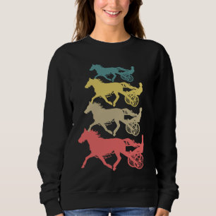 Travhästkapplöpning Män Kvinnor Coola Retro Färge T Shirt