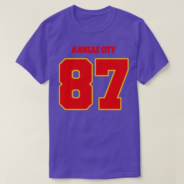 Travis Kelce Jersey FrontBack Skriv ut 1 T Shirt (Design framsida)