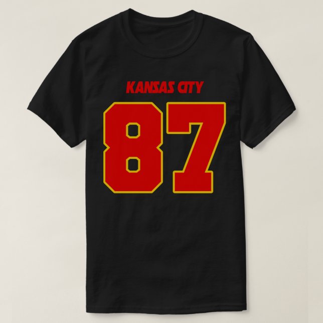 Travis Kelce Jersey FrontBack Skriv ut 1 T Shirt (Design framsida)