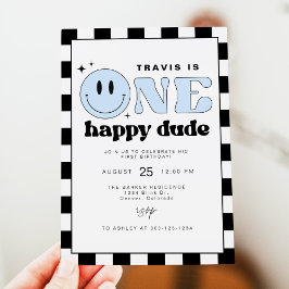 TRAVIS One Lycklig, Grabben Smile Ansikte, första  Inbjudningar