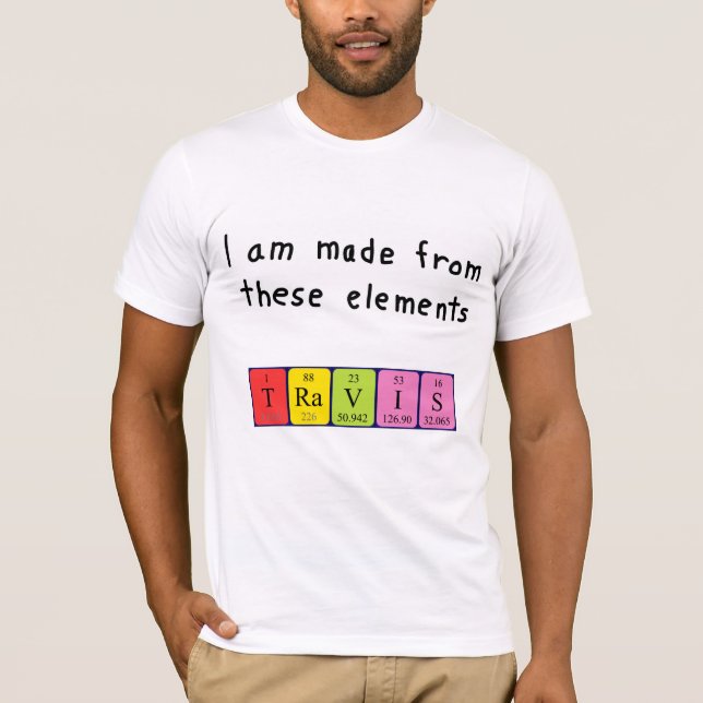 Travis periodiskt återkommande skjorta bord namn tee shirt (Framsida)