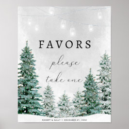 Trävskog gynnar bröllop-tecken poster