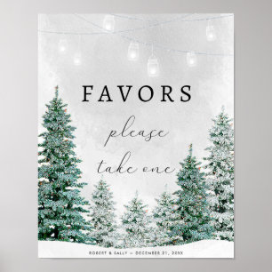 Trävskog gynnar bröllop-tecken poster