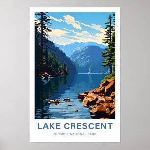 Travtryck av den nationella nationalparken sjö poster