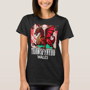 Trawsfynydd Wales Welsh Flagga Y Ddraig Goch Drago T Shirt
