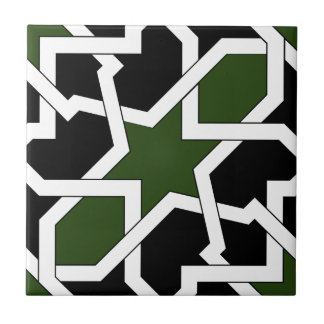 Trazado 09 de azulejo de geometría verde y negro kakelplatta