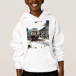 TRC Neon streetcar vid stn Kids Pullover Hoodie T Shirt