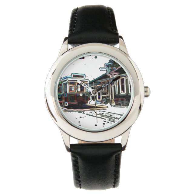 TRC Neon streetcar vid stn Kids Watch Armbandsur (Framsida)