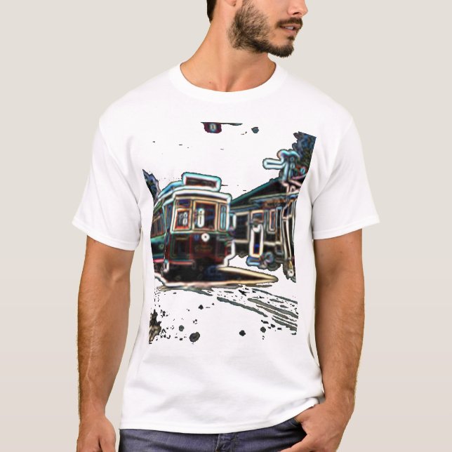 TRC Neon streetcar vid stn Manar Basic T-Shirt (Framsida)