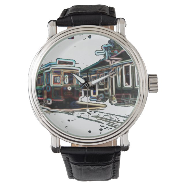 TRC Neon streetcar vid stn Manar Watch Armbandsur (Framsida)