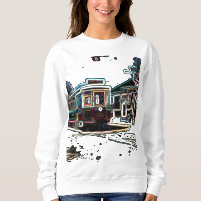 TRC Neon streetcar Women's Basic Sweatshirt T Shirt (Framsida)
