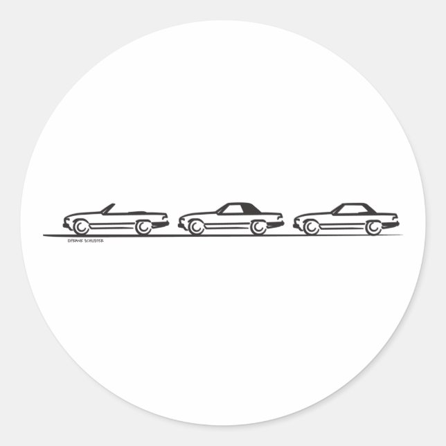 Tre 107 SLs Runt Klistermärke (Framsida)